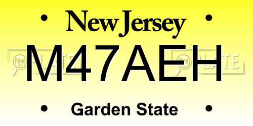 M47AEH New Jersey License Plate