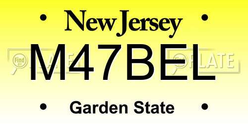 M47BEL New Jersey License Plate