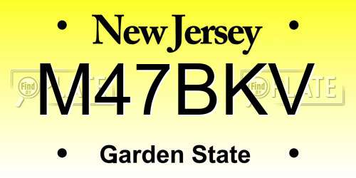 M47BKV New Jersey License Plate