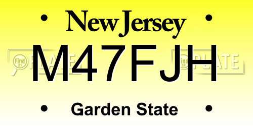 M47FJH New Jersey License Plate