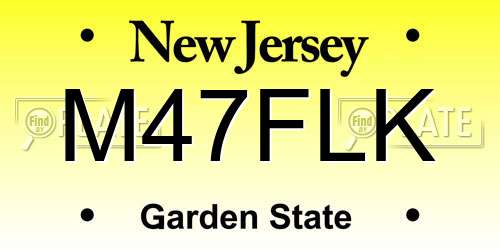 M47FLK New Jersey License Plate