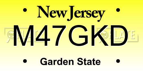 M47GKD New Jersey License Plate