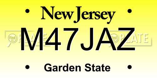 M47JAZ New Jersey License Plate