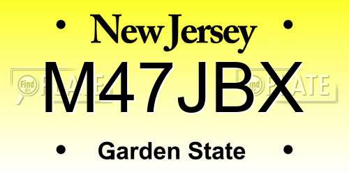 M47JBX New Jersey License Plate