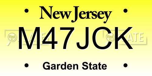M47JCK New Jersey License Plate
