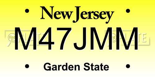 M47JMM New Jersey License Plate