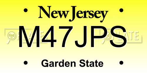M47JPS New Jersey License Plate