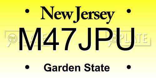 M47JPU New Jersey License Plate