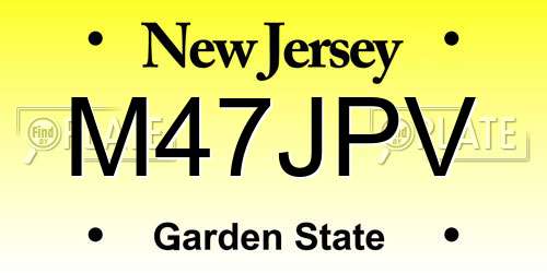 M47JPV New Jersey License Plate