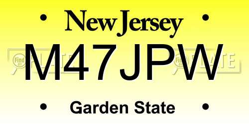M47JPW New Jersey License Plate