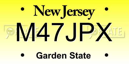 M47JPX New Jersey License Plate