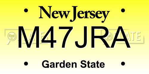 M47JRA New Jersey License Plate
