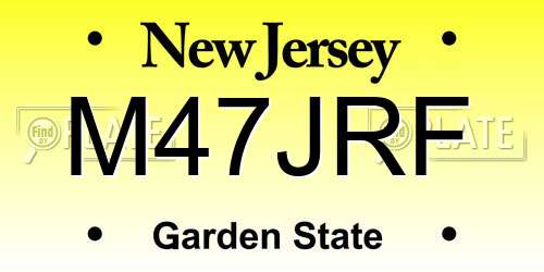 M47JRF New Jersey License Plate