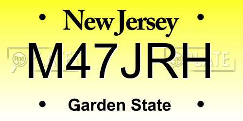 M47JRH New Jersey License Plate