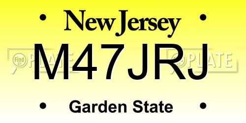 M47JRJ New Jersey License Plate