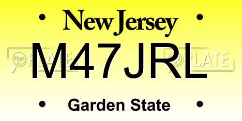 M47JRL New Jersey License Plate