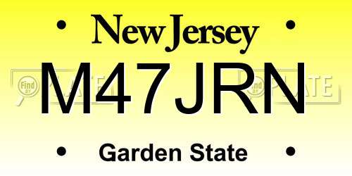 M47JRN New Jersey License Plate