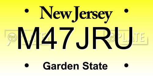 M47JRU New Jersey License Plate