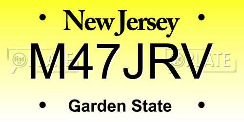M47JRV New Jersey License Plate