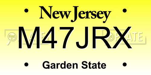 M47JRX New Jersey License Plate