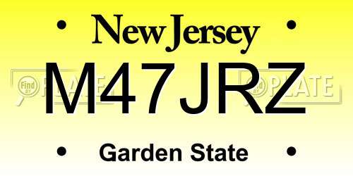 M47JRZ New Jersey License Plate
