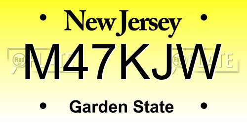 M47KJW New Jersey License Plate