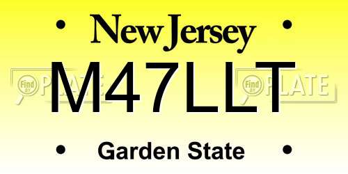 M47LLT New Jersey License Plate