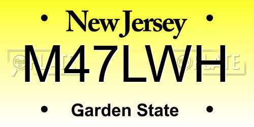 M47LWH New Jersey License Plate