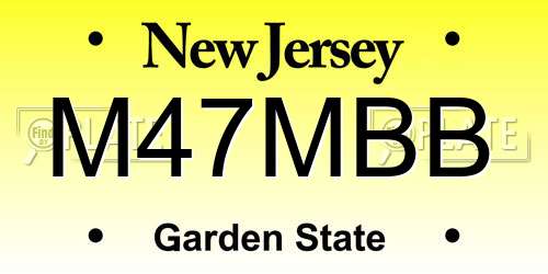 M47MBB New Jersey License Plate