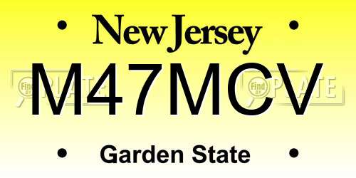M47MCV New Jersey License Plate