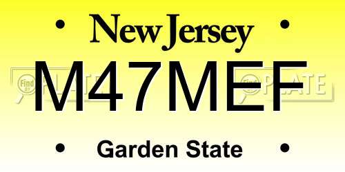 M47MEF New Jersey License Plate