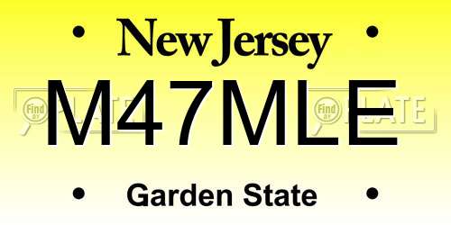 M47MLE New Jersey License Plate
