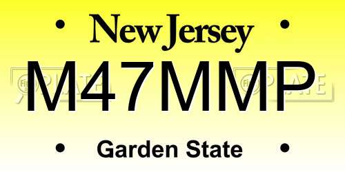 M47MMP New Jersey License Plate