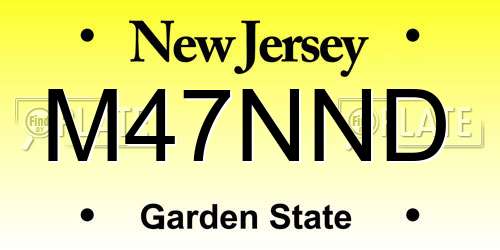 M47NND New Jersey License Plate
