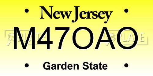 M47OAO New Jersey License Plate