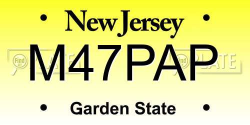 M47PAP New Jersey License Plate