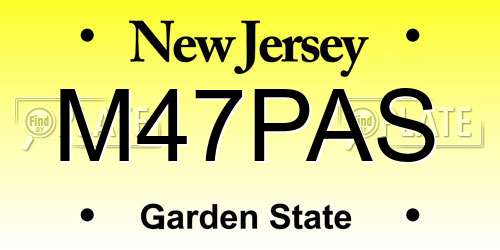 M47PAS New Jersey License Plate