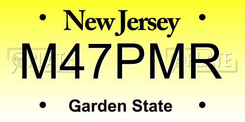 M47PMR New Jersey License Plate