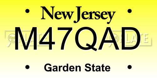 M47QAD New Jersey License Plate
