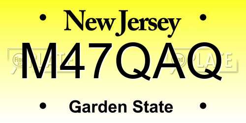 M47QAQ New Jersey License Plate