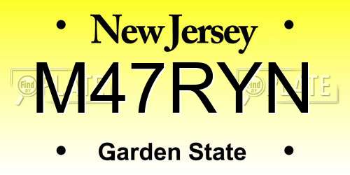 M47RYN New Jersey License Plate