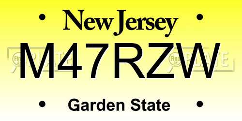 M47RZW New Jersey License Plate