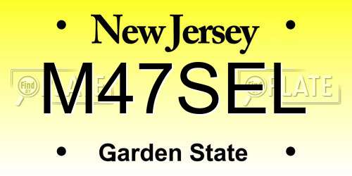 M47SEL New Jersey License Plate