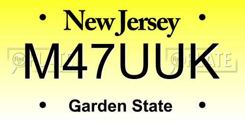 M47UUK New Jersey License Plate
