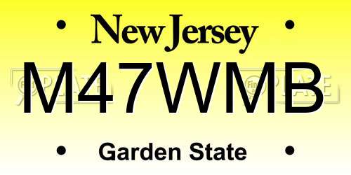 M47WMB New Jersey License Plate