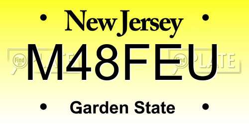 M48FEU New Jersey License Plate