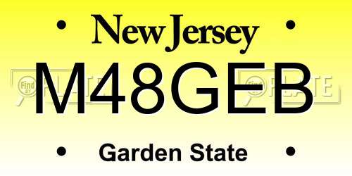 M48GEB New Jersey License Plate