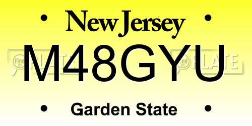 M48GYU New Jersey License Plate