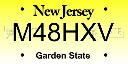 M48HXV New Jersey License Plate