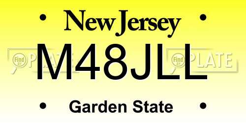 M48JLL New Jersey License Plate